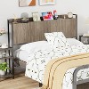 Boersma King Size Headboard Only with Outlets, Wall Mount Wood Fluted Headboard with Storage, Height Adjustable, Storage Rack, Sturdy and Stable - 2 of 4