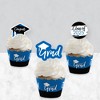 Big Dot of Happiness 2025 Blue Graduation Cupcake Decoration - Party Cupcake Wrappers and Treat Picks Kit - Set of 24 - 3 of 4