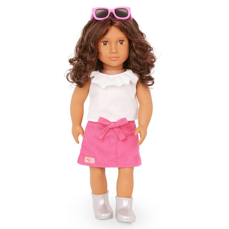 Our Generation Valentina 18&#39;&#39; Fashion Doll Frilly Top &#38; Pink Skirt Outfit, 1 of 6