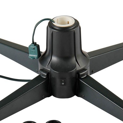 Black Metal Rotating Christmas Tree Stand with RGB LED Lights