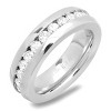 Steeltime Unisex stainless steel simulated diamond eternity band - 2 of 4