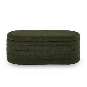 NicBex Modern 43" Boucle Fabric Storage Bench with Oval Shape for Bedroom and Living Room - 1 of 4