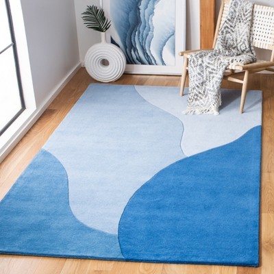 Blue Wool 4' x 6' Hand Tufted Area Rug