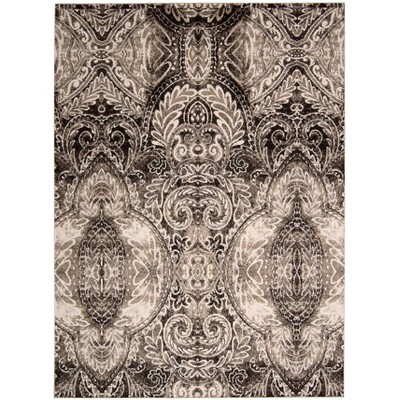 Michael Amini Glistning Nghts MA501 Gray/Ivory/Black Area Rug - 7'9 x 10'6
