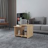 Vynxaria Modern Coffee Table Open Storage, Melamine Finish, Scratch-Resistant, Geometric Design, Natural Oak, 16.6"H×23.6"W×17.7"D - 2 of 4