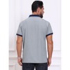 INSPIRE CHIC Men's Golf Short Sleeve Western Retro Stretch Color-Block Business Polo Shirt - 3 of 4