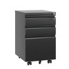 3 Drawer Mobile File Cabinet with Lock, Fully Assembled Metal Filing Cabinet on Wheels for Home Office, Fits Legal/Letter/A4 Files–The Pop Home - 3 of 4