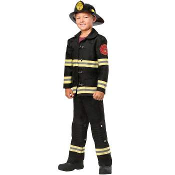 HalloweenCostumes.com Black Uniform Firefighter Costume for Kids