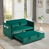 NicBex 3 in 1 Convertible Sofa Bed Loveseat Couch with Pull Out Bed & Side Pockets,Upholstered Velvet Sleeper Sofa for Living Room,Bedroom - 3 of 4
