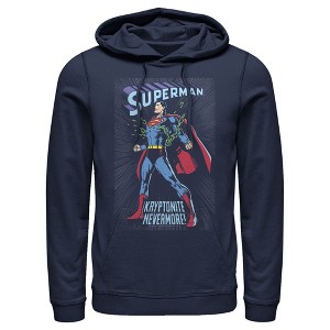 Men's Superman Kryptonite Nevermore Cover Pull Over Hoodie - 1 of 3