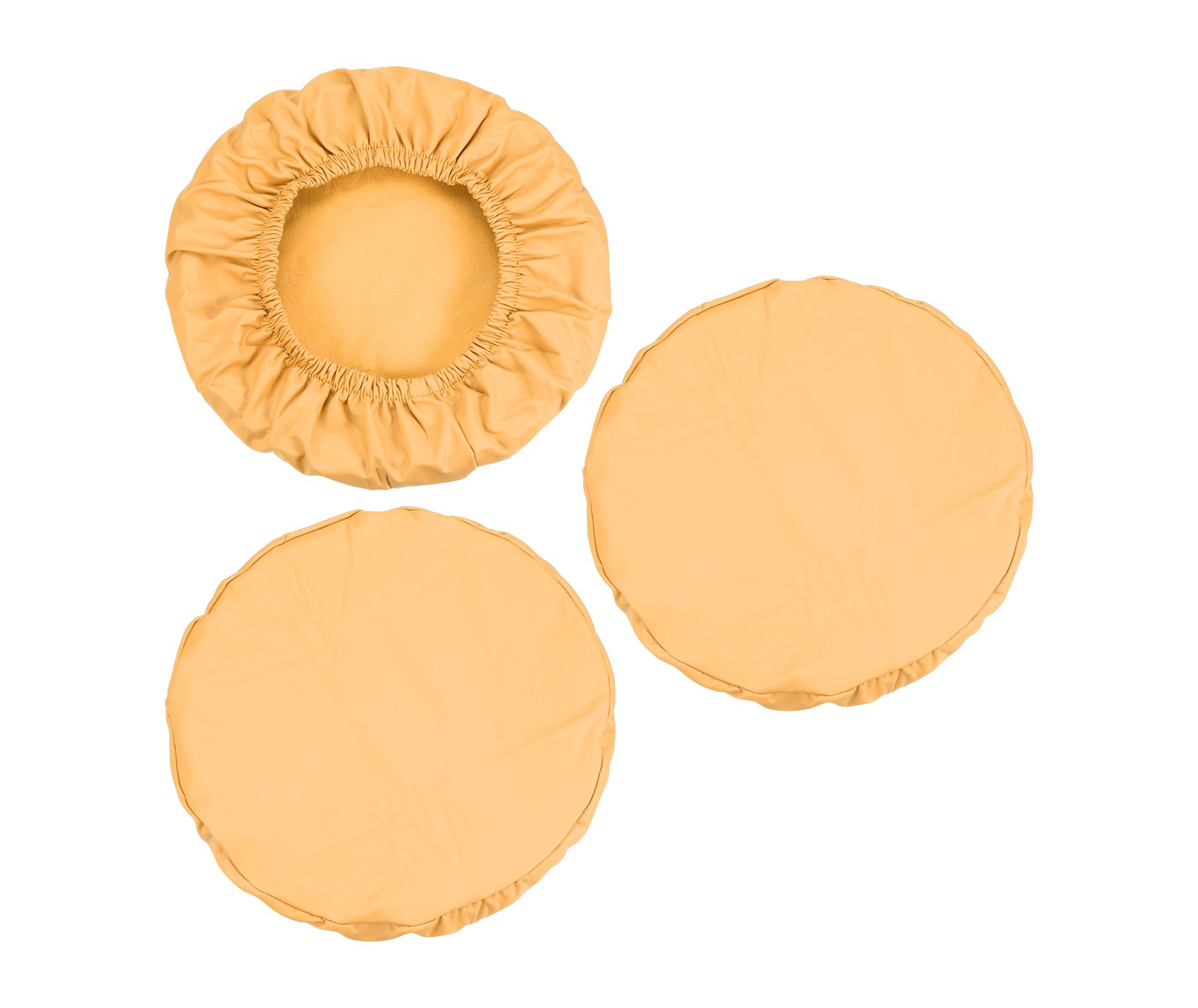 Unique Bargains Round Washable Elastic Bar Stool Cover for Dia 12"-14" Chair 3 Pcs Light Yellow