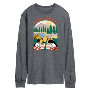 Men's - Disney - Coffee and Camping Long Sleeve Graphic T-Shirt - 1 of 4