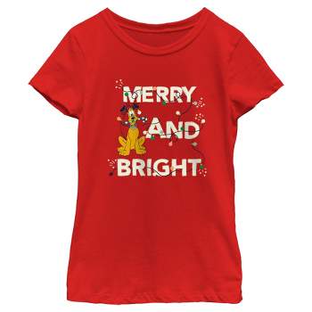 Girl's Mickey & Friends Merry and Bright Pluto T-Shirt