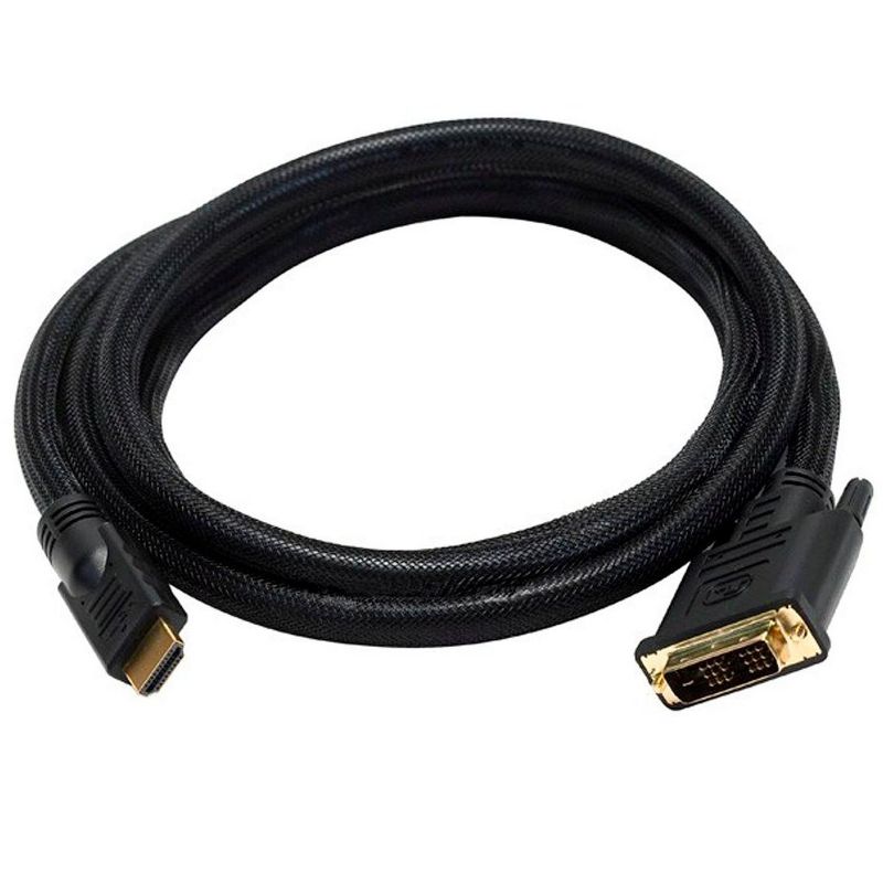 Monoprice Video Cable - 6 Feet - Black | 24AWG CL2 High Speed HDMI to DVI Adapter with Net Jacket, 1 of 5
