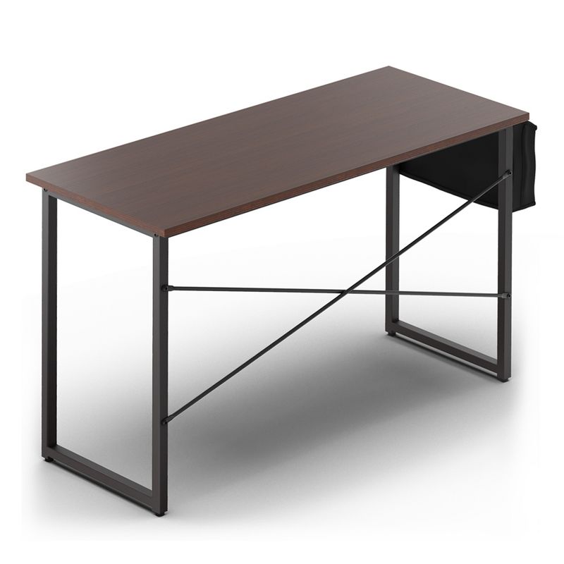 Costway Modern Computer Desk 47'' Study Writing Table w/ Storage Bag Coffee Black/Brown/Coffee, 5 of 11