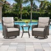 Buenhomino 3 Pieces Patio Bistro Set Outdoor Swivel Rocker Patio Chairs with Side Table Patio Furniture for Deck Porch Garden Balcony Poolside - 2 of 4