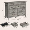 Farmhouse 9 Drawers Dresser for Bedroom, 47" Wide Wood Rustic Chest of 9 Drawers with Metal Handles - 2 of 4