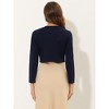 INSPIRE CHIC Women's Solid Open Front Curved Hem Stretchy Fabric Crop Bolero Shrug - 4 of 4