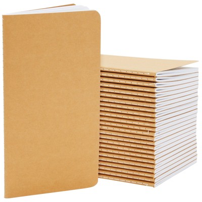 48-Pack Kraft Blank Unlined Notebook Journal for Children School