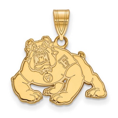 Black Bow Jewelry 14k Yellow Gold California State Fresno Bulldogs NCAA Medium Pendant