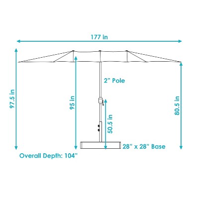 Tan Double-Sided Steel Market Umbrella with Polyester Canopy