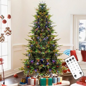 Pre-lit Artificial Christmas Tree with LED Lights, PVC Branch Tips, Hinged Branches, Sturdy Metal Base - 1 of 4