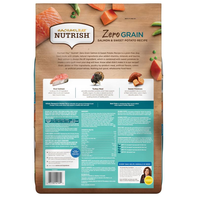 Rachael Ray Nutrish Zero Grain Salmon &#38; Sweet Potato Dry Dog Food - 11.5lbs, 3 of 8