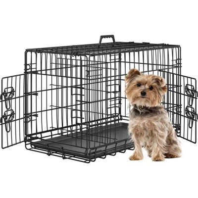 Yaheetech Metal Dog Crate for Small to Medium-Sized Dogs, Black