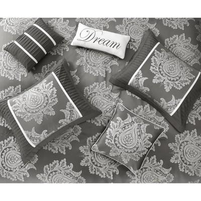 California King Grey Microfiber Reversible Comforter Set