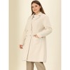 Agnes Orinda Women's Plus Size Winter Notched Lapel Double Breasted Pockets Long Overcoats - 2 of 4