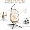 Brafab Swing Egg Chair with Stand and Footrest for Indoor Outdoor,Beige - 3 of 4