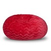 NicBex Faux Fur Bean Bag Chair,3/5 Ft Plush Floor Chair for Kids and Adults with Removable Cover,Filled with Shredded and Memory Foam,Red - 2 of 4