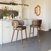 Barstool – 39.4" H, Faux Leather in Brown & Walnut Finish With Steel Legs– Modern by Zuo Modern - 2 of 4