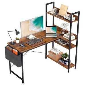 Kumasinova 50.39"H Hutch Computer Desk with Storage Bag,Reversivle L-Shaped Corner Study Table,Metal Home Workstation,264lbs Capacity - 1 of 1