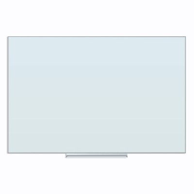 U Brands 36"x24" Frameless Glass Dry Erase Board with Tray White Frosted Surface