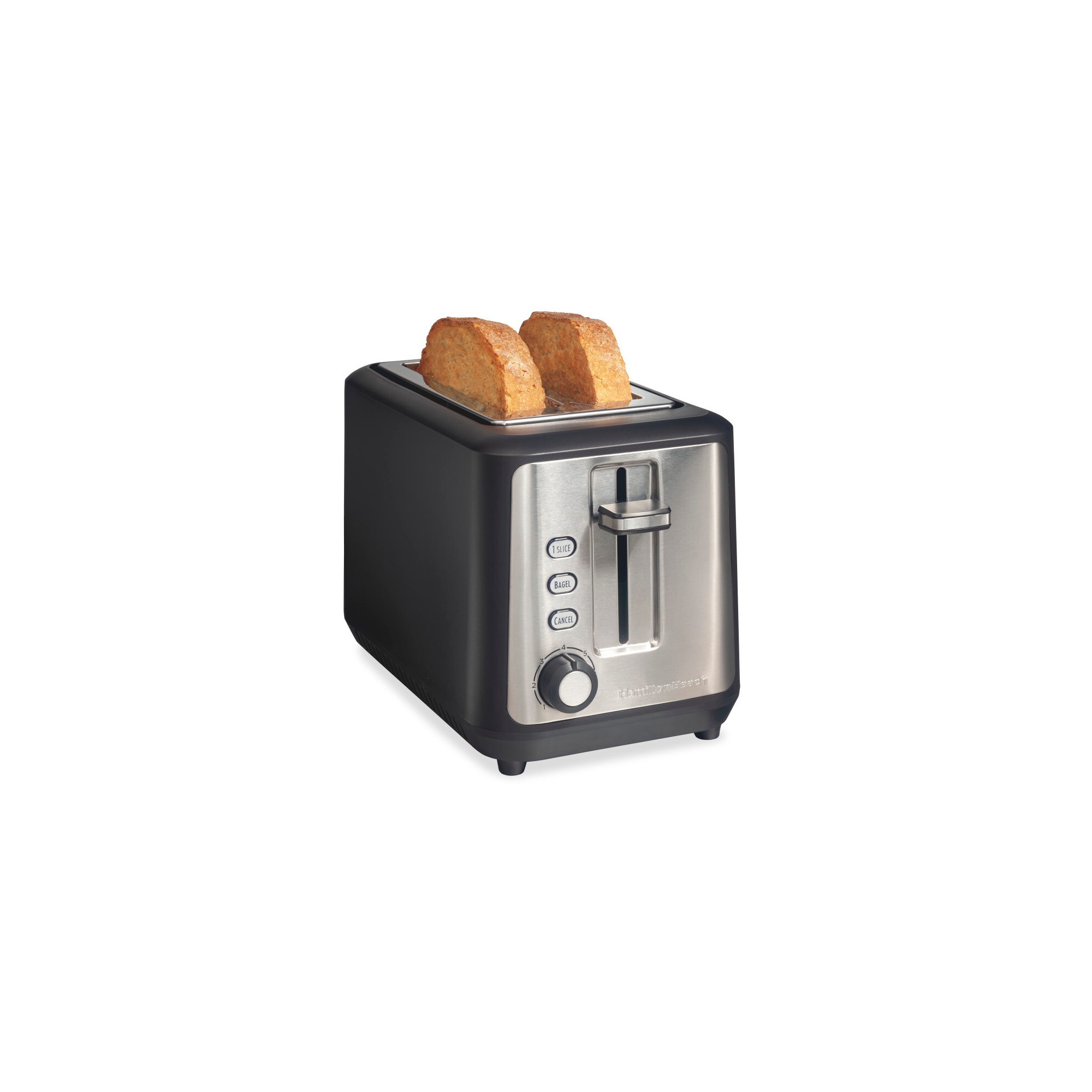 Hamilton Beach Gourmet 2 Slice Toaster Sure - Toast Technology Longer 6.5 Slots 22996G: Metal, 900W, Black, Bagel Toaster