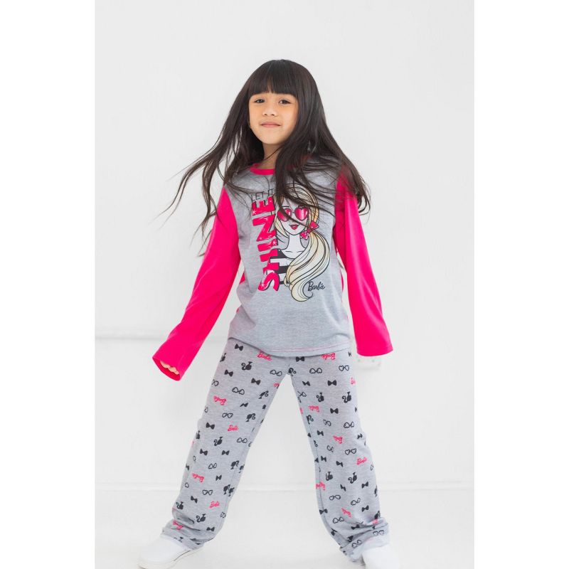 Barbie Girls Pullover Pajama Shirt and Pants Sleep Set Little Kid to Big Kid, 2 of 10