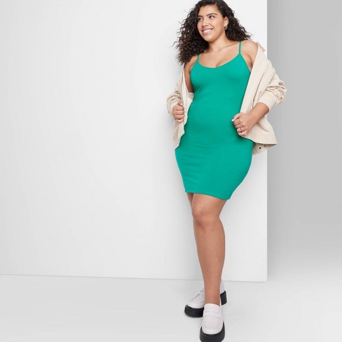 Women's Strappy Bodycon Knit Dress - Wild Fable™ Teal Green Xxl