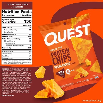 Quest Nutrition Tortilla Style Protein Chips - Nacho, 6 of 18