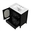 NicBex 30" Bathroom Storage Cabinet with Sink, Bathroom Vanity, 1 Glass Cabient Door, 3 Drawers for Bathroom - 4 of 4