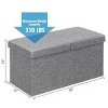 30 Inch Folding Storage Ottoman with Lift Top - 3 of 4