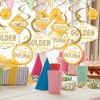 Big Dot of Happiness Golden Birthday - Happy Birthday Party Hanging Decor - Party Decoration Swirls - Set of 40 - 2 of 4