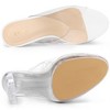 Allegra K Women's Clear Platform Block Heeled Slides Sandals - 4 of 4