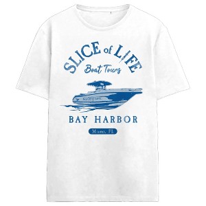 Dexter Slice Of Life Boat Tours Adult White Crew Neck Short Sleeve T-shirt - 1 of 3