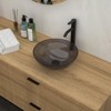 ONWITH Bathroom Artistic Tempered Glass Vessel Bathroom Sink with Pop-up Drain, Grey - 2 of 4