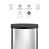 SEVOBAL Indoor Trash Cans Automatic Touchless Infrared Motion Sensor Trash Can, 8L Stainless Steel Base, Silvery, 10.9"*7.1"*13.8" - 2 of 4