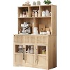 60'' Kitchen Pantry Cabinet, Tall Pantry Storage Cabinet with Microwave Stand, Farmhouse Kitchen Hutch with Storage Drawers - 2 of 4