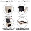 Pet House Ottoman - Collapsible Multipurpose Small Dog or Cat Bed Cube and Footrest with Cushion Top and Interior Pillow by PETMAKER (Microsuede Tan) - 3 of 4