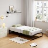 Low Profile Twin Bed Frame, 10" Heavy Duty Metal Platform with Arch Design & Under Bed Storage, No Box Spring Needed, Easy Assembly - 3 of 4