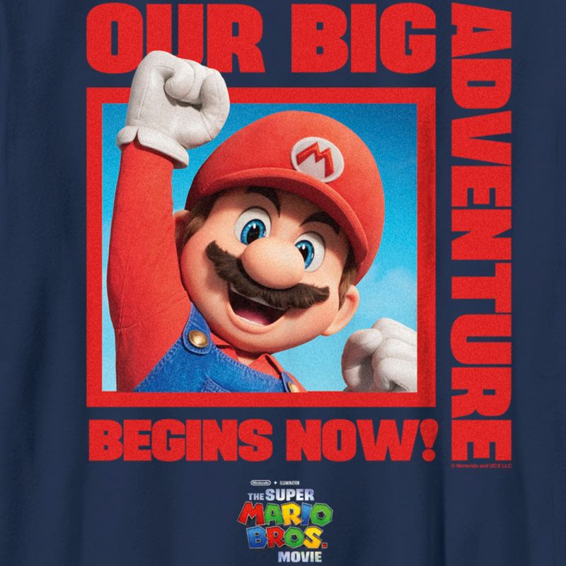 Boy's The Super Mario Bros. Movie Mario Our Big Adventure Begins Now Red T-Shirt, 2 of 5